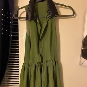 Olive Green with Leather Dress